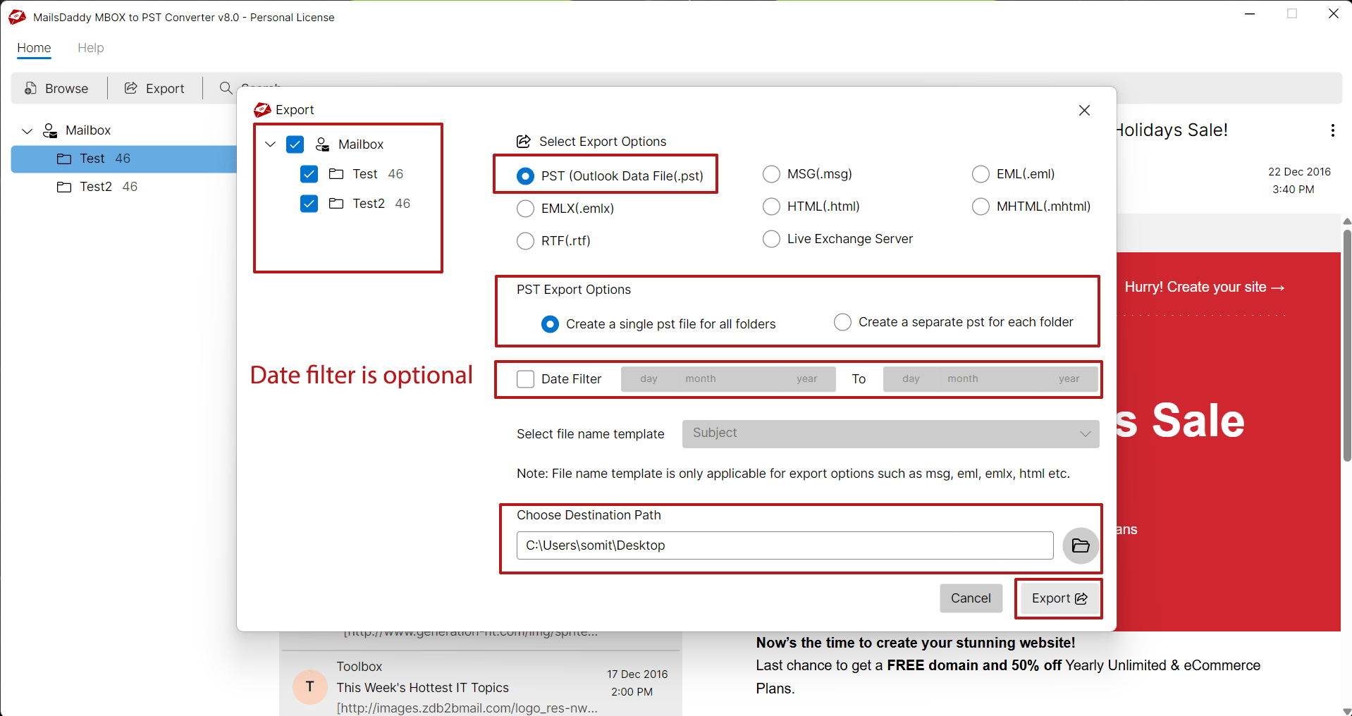 MailsDaddy MBOX to PST Converter media 5