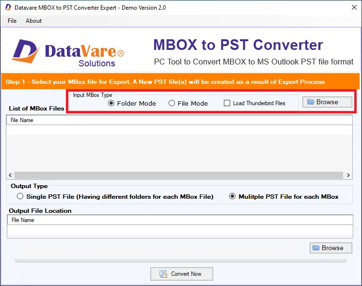 Datavare Mbox'tan PST Dönüştürücüsüne media 2