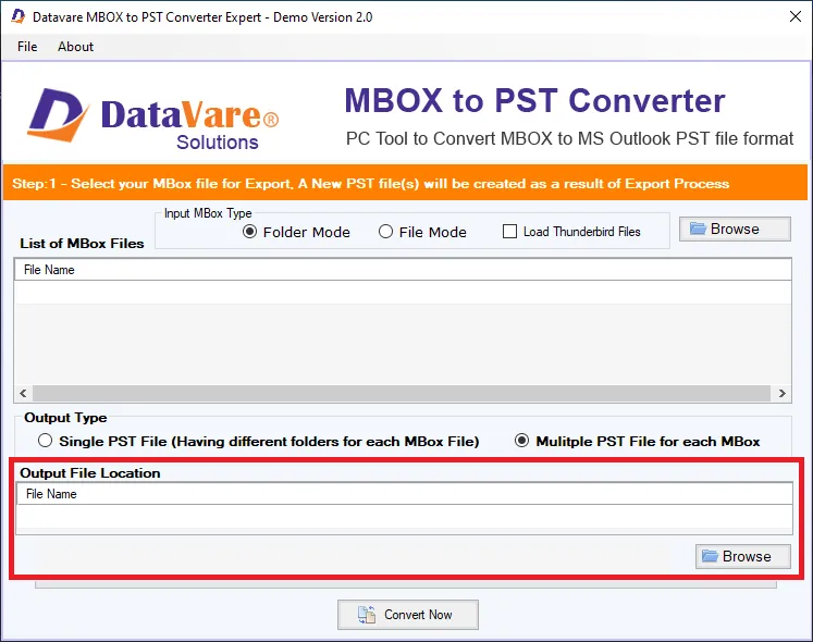 Datavare Mbox'tan PST Dönüştürücüsüne media 3